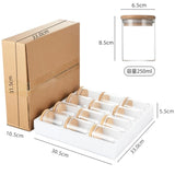 12pcs Glass Storage Jar Set with Bamboo Lids Airtight Containers 300ml.- Furaha Finds Kenya