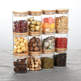 12pcs Glass Storage Jar Set with Bamboo Lids Airtight Containers 300ml.- Furaha Finds Kenya