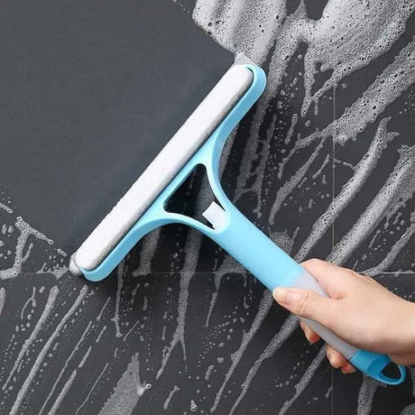 Furaha Finds 3 in 1 Car Spray Glass Double Sided Wiper Window Squeegee Cleaner with Spray Bottle, Sponge Brush, and Scraper