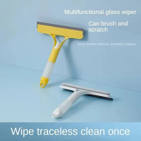 Furaha Finds 3 in 1 Car Spray Glass Double Sided Wiper Window Squeegee Cleaner with Spray Bottle, Sponge Brush, and Scraper