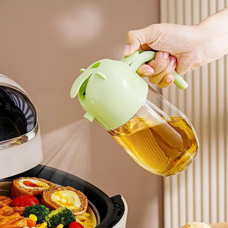 2 in 1 Glass Oil Spray Bottle with Pour Spout Nozzle 580ml Capacity for Cooking, Salad Dressing, and Grilling- Furaha Finds Kenya
