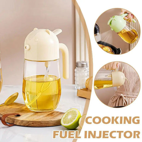 2 in 1 Glass Oil Spray Bottle with Pour Spout Nozzle 580ml Capacity for Cooking, Salad Dressing, and Grilling- Furaha Finds Kenya