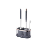 Furaha Finds 5 in 1 Cleaning Toilet Brush Set Includes bristle brush, silicone flat brush, tongs, corner brush,and draining rack for deep bathroom cleaning.