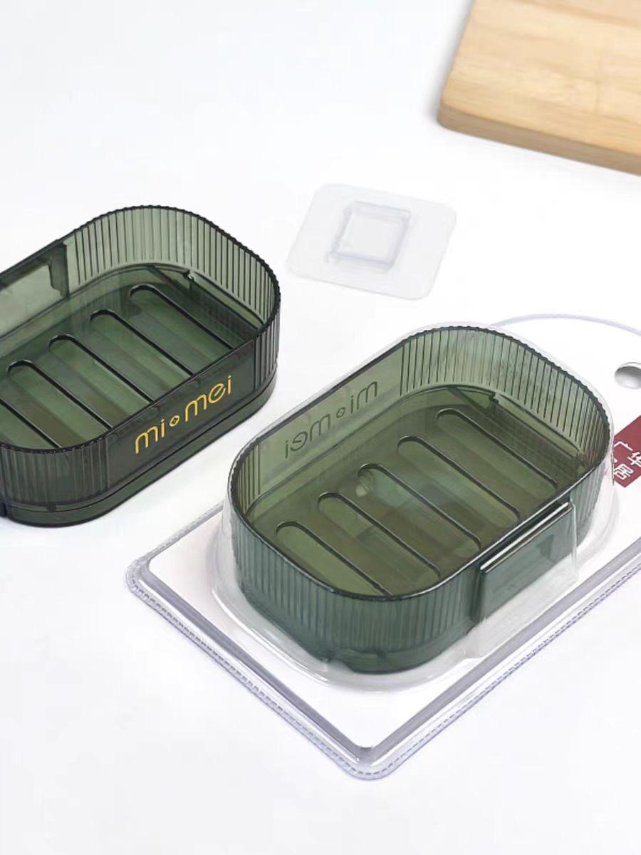 Furaha Finds Quality Wall Mounted Soap Dish Acrylic with removable draining rack,self adhesive installation for mess free bathroom and kitchen storage.