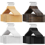 Furaha Finds 10pcs Wooden Clothes Hangers Set of 10 durable wooden hangers available in White, Black, Dark Brown, and Light Brown"
