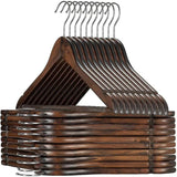 Furaha Finds 10pcs Wooden Clothes Hangers Set of 10 durable wooden hangers available in White, Black, Dark Brown, and Light Brown"