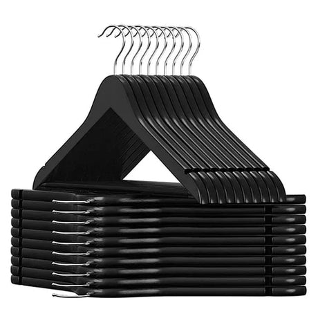 Furaha Finds 10pcs Wooden Clothes Hangers Set of 10 durable wooden hangers available in White, Black, Dark Brown, and Light Brown"