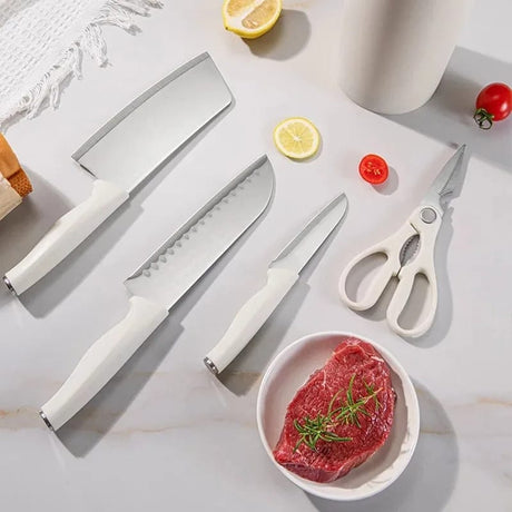 5pcs Stainless Steel Kitchen Knife Set Durable, Sharp, Easy to Clean & Store- Furaha Finds Kenya
