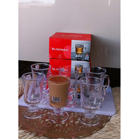 Heat-Resistant Thickened Glass Irish Coffee Cups Transparent, Durable Glassware for Hot Drinks- Furaha Finds Kenya