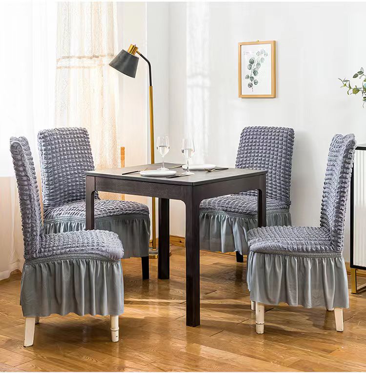 Turkey Dining Seat Covers Set of 6, Elegant Bubble Design with Frails