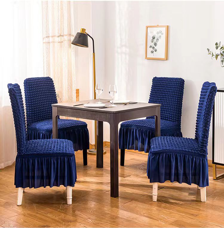 Turkey Dining Seat Covers Set of 6, Elegant Bubble Design with Frails