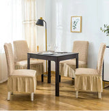 Turkey Dining Seat Covers Set of 6, Elegant Bubble Design with Frails