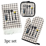 Kitchen Mittens, Pot Rest Holder, and Towel for Cooking and Baking 3pcs Set- Furaha Finds Kenya