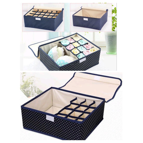 13Grid Undergarment Organizer with Lid 3 in 1 Closet Organizer for Bras, Socks, Boxers, and Underwear (31cm x 26cm x 12cm)- Furaha Finds Kenya