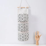 3 Pocket Wall Hanging Storage Bag Over The Door Linen Organizer Pouch for Closet, Wardrobe, Home, and Bedroom