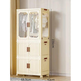 Stackable 3Level Plastic Portable Wardrobe Foldable, Installation Free Closet for Kids, Hanging Clothes Storage, White- Furaha Finds Kenya
