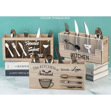 Wooden Kitchen Utensils Holder Durable Solid Wood Cutlery Organizer for Countertop Storage- Furaha Finds Kenya