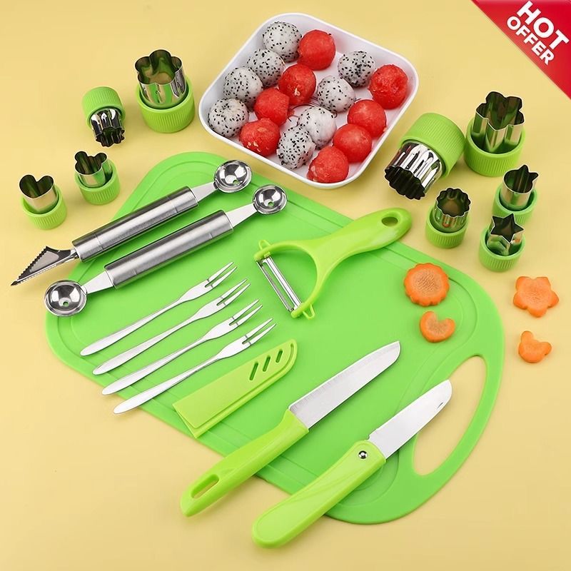8in1 Multifunctional Fruit Slicer Set Stainless Steel Fruit Tools for Easy Slicing, Carving, and Preparation- Furaha Finds Kenya