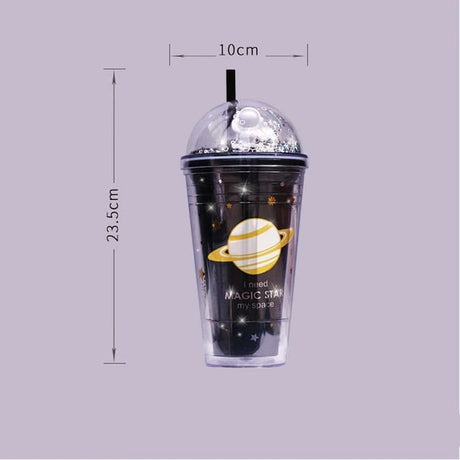 Smoothy Space Cup | 500ml Acrylic Water Bottle | Stylish and Durable | Black and White- Furaha Finds Kenya