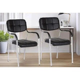Ergonomic Padded Leather Office Chair with Chrome Legs | Black Executive Design