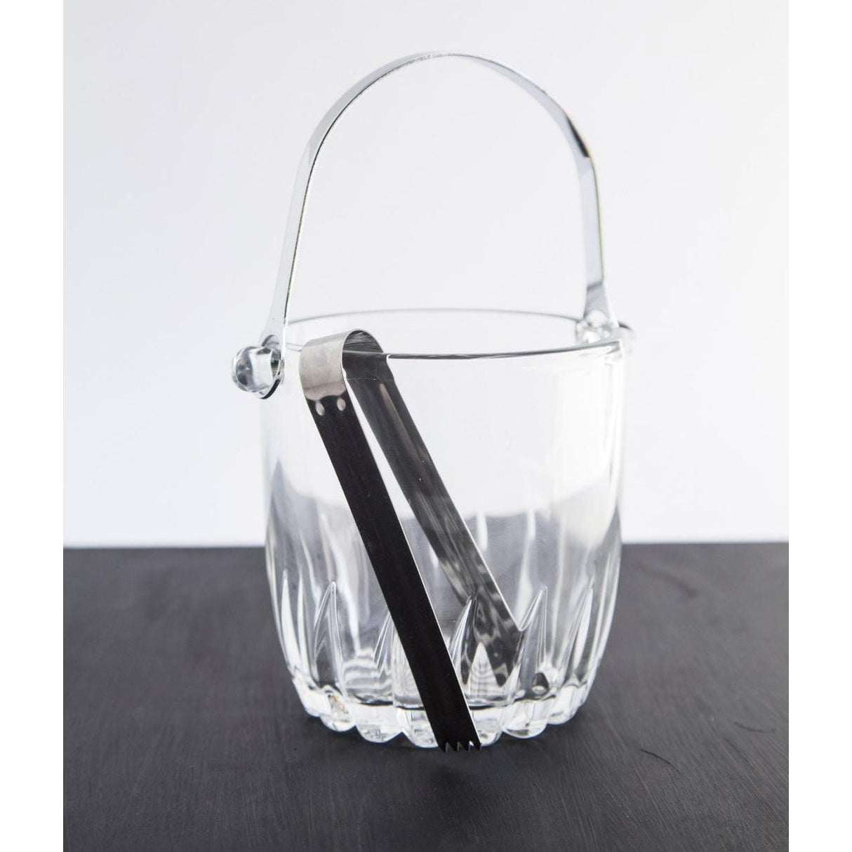 2 Piece Hard Glass Ice Bucket Set