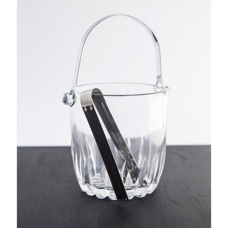 2 Piece Hard Glass Ice Bucket Set