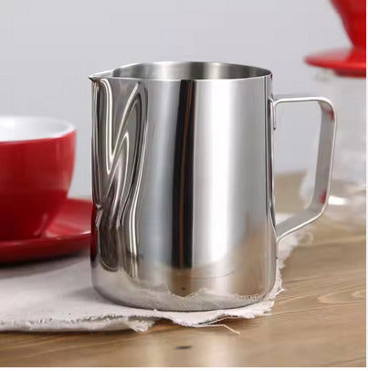 Steel Milk Jug | 600ml Stainless Steel Milk Frothing Pitcher for Coffee, Lattes, and Cappuccinos (Silver)- Furaha Finds Kenya