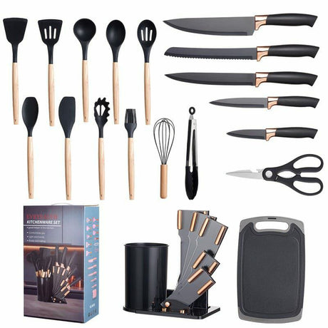 Furaha Finds 19-Piece Silicone Cooking Spoon & Knife Set 