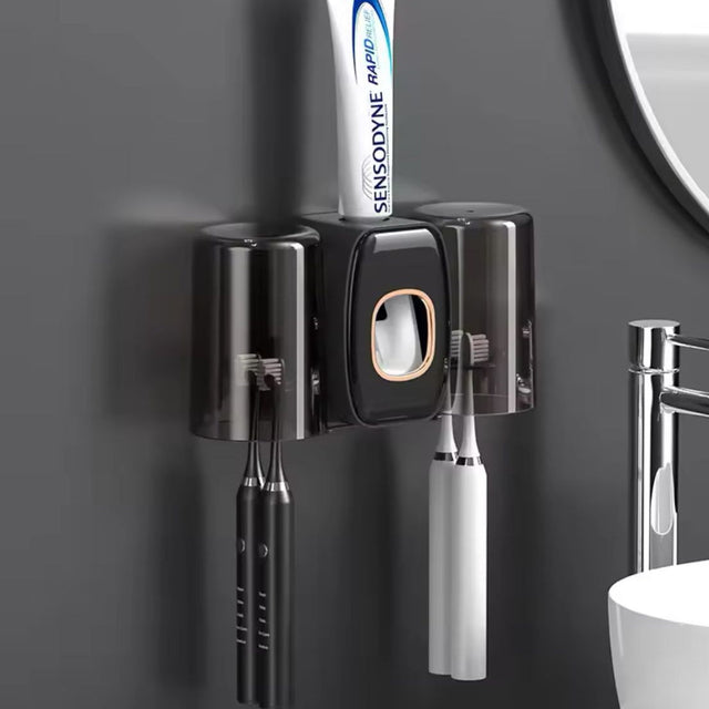 Creative Automatic Toothpaste Squeezer & Toothbrush Holder Set