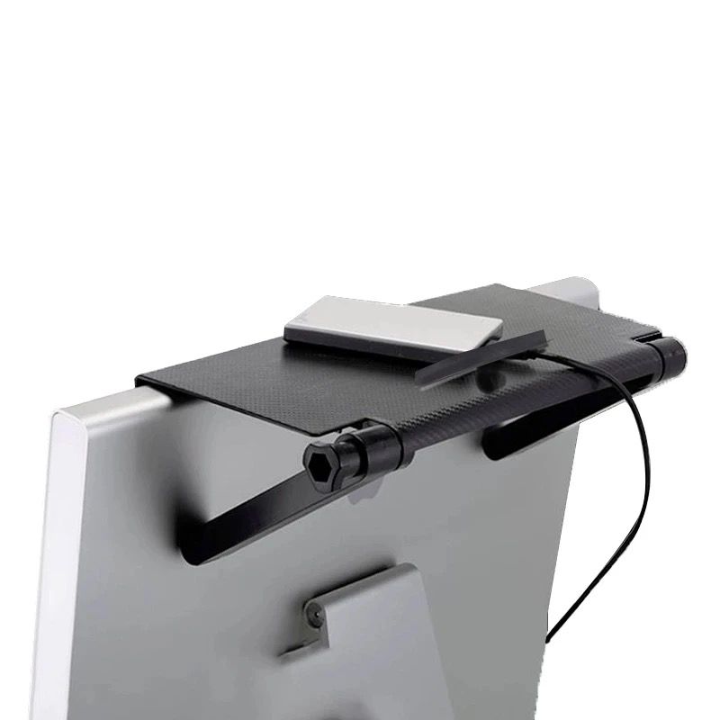 Furaha Finds Adjustable Screen/TV Caddy Shelf Top screen shelf mount for extra storage, compatible with flat screen TVs and monitors, tool free installation.