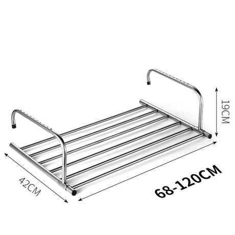 Furaha Finds Multipurpose Expandable Stainless Steel Drying Rack adjustable (60-120cm) space saving,durable, and rust resistant clothes drying rack for indoor and outdoor use.