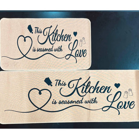 2pc AntivSlip Rubber Bottom Kitchen Mats Durable Kitchen Floor Mats Set (45x120cm & 45x75cm)- Furaha Finds Kenya
