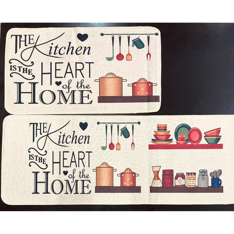2pc AntivSlip Rubber Bottom Kitchen Mats Durable Kitchen Floor Mats Set (45x120cm & 45x75cm)- Furaha Finds Kenya