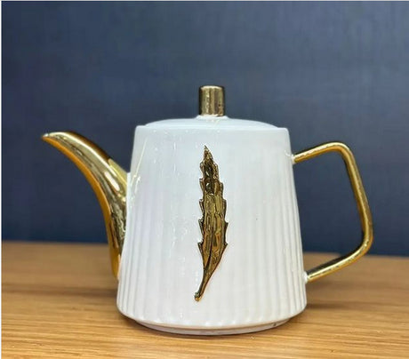 Fancy Gold Line Ceramic Kettle- Furaha Finds Kenya