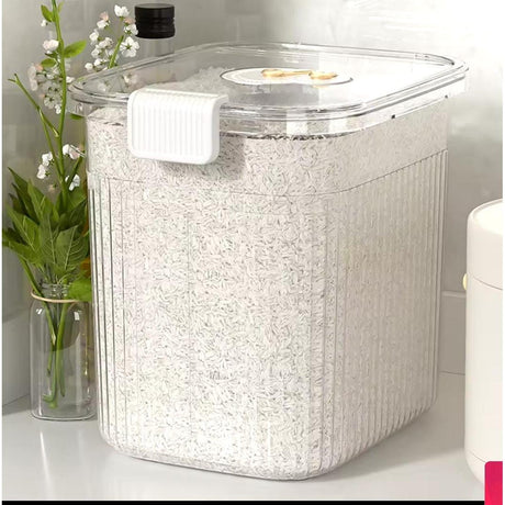 Large Acrylic Cereal Storage Container – 10kg Capacity | Airtight with Measuring Cup- Furaha Finds Kenya