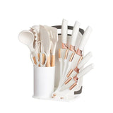 Elegant Kitchenware Set with Stand, Knives & Silicone Spoons- Furaha Finds Kenya