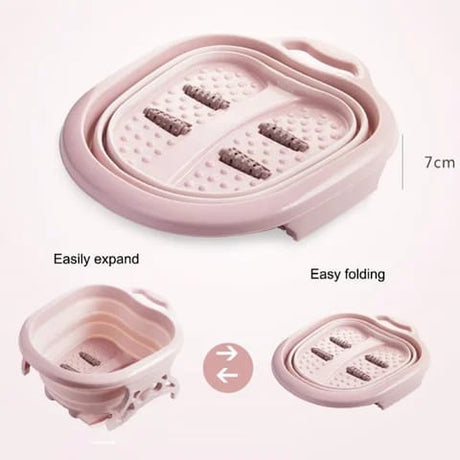 Foldable Sink Foot Tub Soaking Bucket & Massager Basin