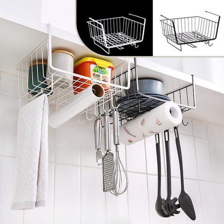 Kitchen Cabinet Under Shelf Double Layer Storage Rack- Furaha Finds Kenya