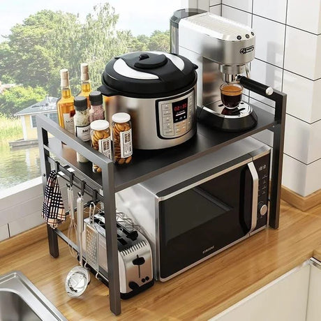 Single Layer Heavy Duty Adjustable Microwave Stand Durable & Stylish Storage Solution