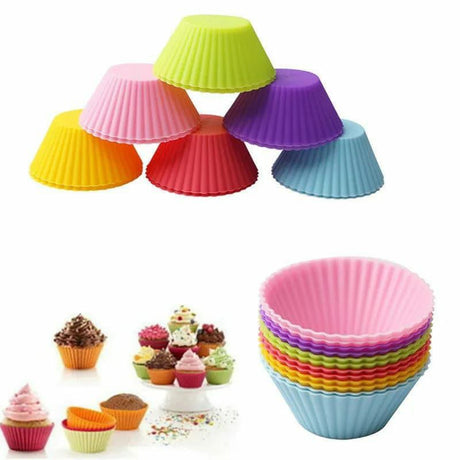Cupcake Reusable Moulds Set of 12pcs Non Stick Food Grade Silicone Baking Cups- Furaha Finds Kenya