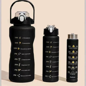 3 in 1 Motivational Water Bottle Set High Capacity Hydration Bottles Drinkware Water Bottles