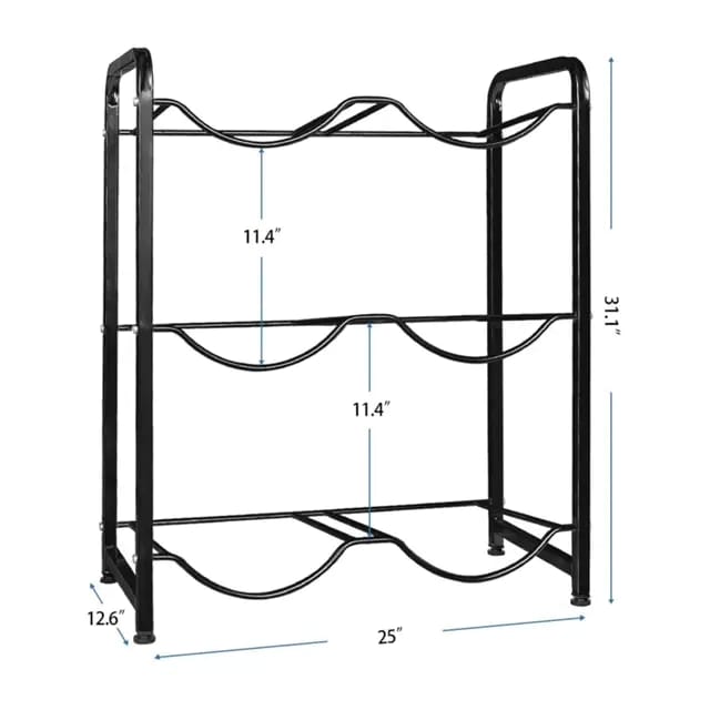 Furaha Finds 6 Slot Water Bottle Holder Rack  Space saving storage organizer for kitchen, pantry, and refrigerator use.