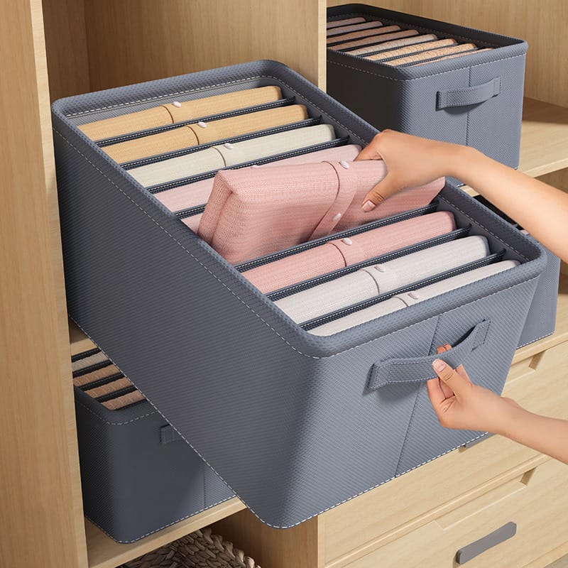 Furaha Finds 9 Grid Jeans Wardrobe Organizer  Space saving closet storage for trousers, jeans, and clothing organization.
