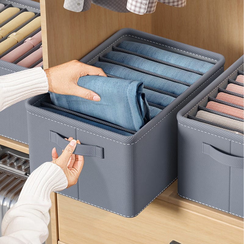 Furaha Finds 9 Grid Jeans Wardrobe Organizer  Space saving closet storage for trousers, jeans, and clothing organization.
