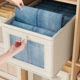 Furaha Finds Wardrobe Foldable Clothes Organizer with Cover  40cm x 25cm x 20cm compact closet storage box for clothing and accessories.
