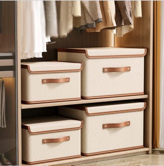 Furaha Finds Upgraded Large Capacity Oxford Fabric Wardrobe Organizer 44 x 30 x 29 cm foldable storage box for clothes, bedding, and home organization.