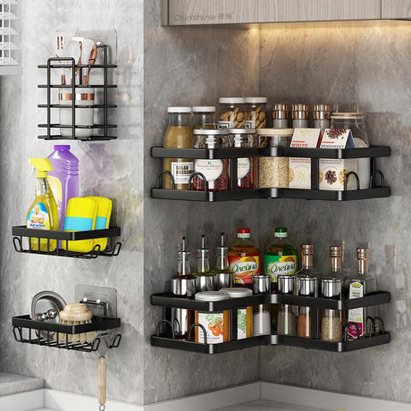 5 Piece Triangular Shower Caddy Shelf/Bathroom Organizer