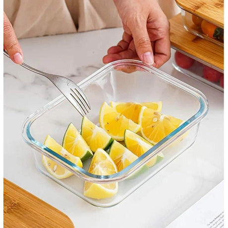 3pcs Glass Storage Containers with Bamboo Lids Leak Resistant & Microwave Safe- Furaha Finds Kenya