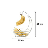 Stainless Steel Banana Rack - 40cm Height, Silver Finish Size: 40cm height, 28cm base diameter- Furaha Finds Kenya