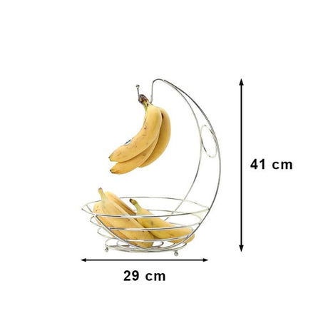 Stainless Steel Banana Rack - 40cm Height, Silver Finish Size: 40cm height, 28cm base diameter- Furaha Finds Kenya